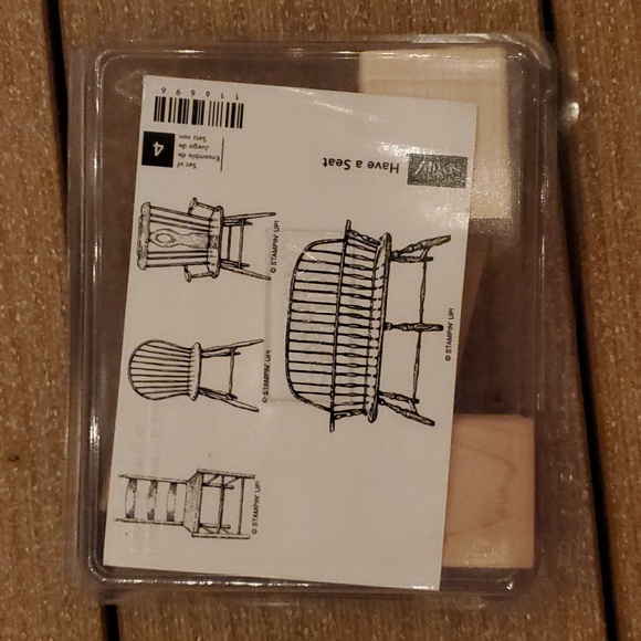 Stanpin' Up! Rubber Stamp set (antique wood chairs) - Picture 1 of 2